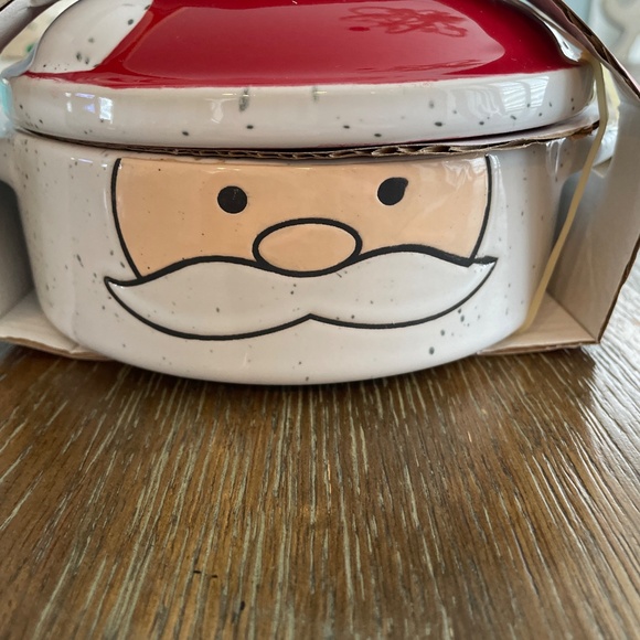 Ciroa Stoneware Brie/Appetizer Baker & Spreader  Santa Bowl With Red Hat Top NWT - Picture 2 of 4